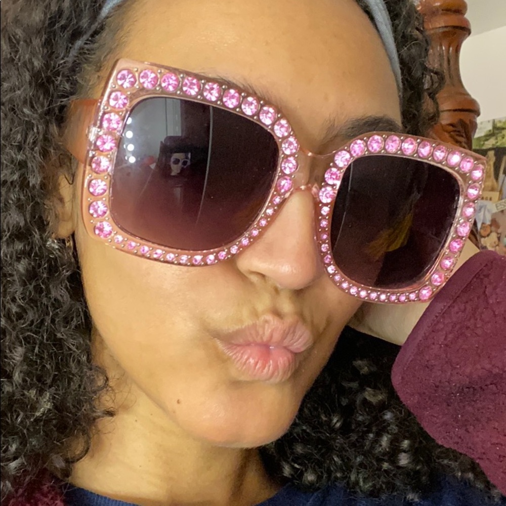 Pink Rhinestone Sunglasses